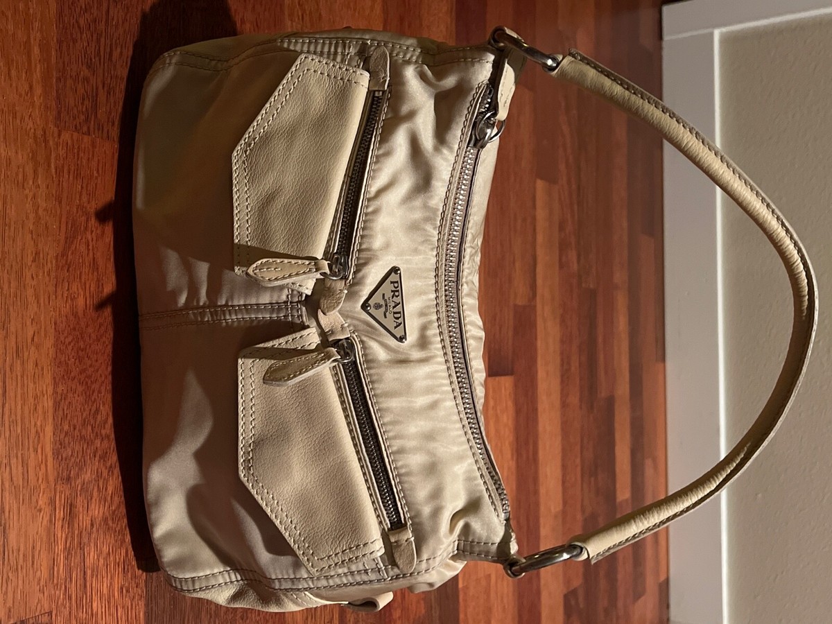 prada nylon cargo handbag beige medium size | eBay