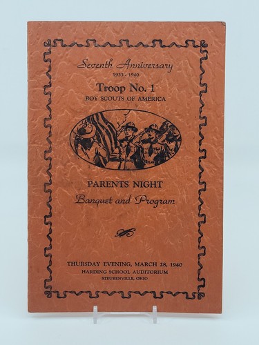 VINTAGE 1940 BSA BOY SCOUTS SEVENTH ANNIVERSARY TROOP 1 PARENTS NIGHT PROGRAM OH