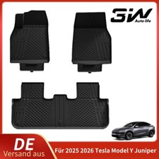 3W Fußmatten für 2025 2026 Tesla Model Y Juniper Allwetter Thorex™ Gummimatten