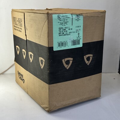 (995ft) General Cable CAT3 24AWG 4-Pair Category 3 UTP Communication Wire Beige