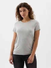 GAP Crew Neck Soft Cotton/Modal Favorite T-Shirt- Light Gray Marl-Women's Size S