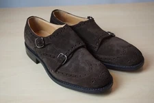 Churchs Seaforth Suede Dbl Monk Wingtip Dress Shoes 5 UK 6 US $550 NEW W/OUT BOX