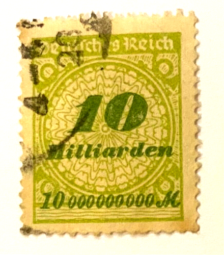 Germany Cancelled Stamp Deutsch Reich 10 Milliarden Marks 1923 - Picture 2 of 4