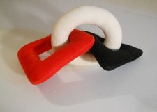 Rare Baby Gund plush 3 figure rattle toy square circle triangle red white black