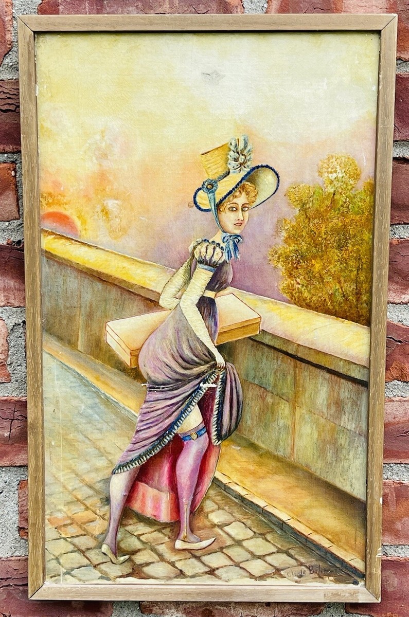 French Surrealist Artist Andre Breton Estate Painting. Signed