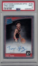 2018-19 Panini Donruss Optic Trae Young Rated Rookie Auto RC #198 PSA 9