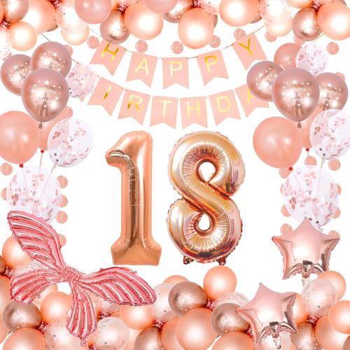 18. Geburtstag Deko Boxen 3er Set - Rosa Rosegold Ballonboxen Für Mädchen