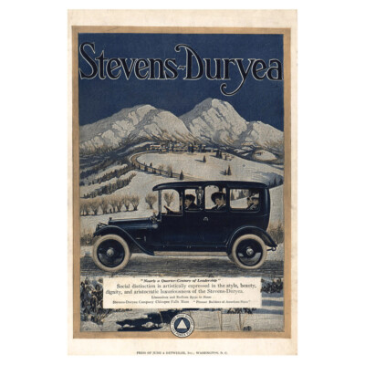 1913 Stevens Duryea Company: Quarter Century of Leadership Vintage Print Ad