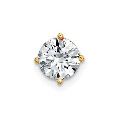 14K Gold 1ct. 6,5 mm Runde D E F Reines Licht Moissanit Solitär Dia Anhänger