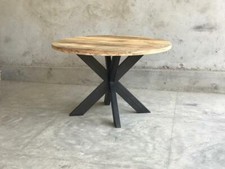 TAVOLO TONDO FERRO VINTAGE INDUSTRIALE SHABBY CHIC ETNICO LEGNO LOFT CASA