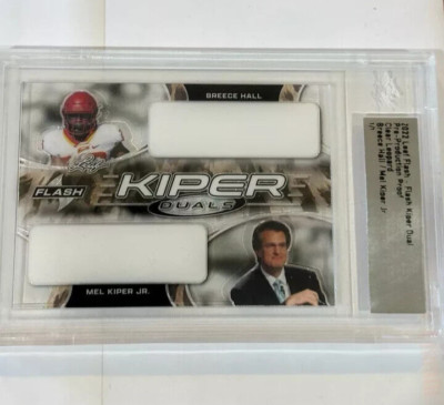 2022 Leaf Flash Duals 1/1 Mel Kiper Jr BREECE HALL IOWA STATE NY JETS 1 OF 1