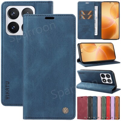 Leder Hülle Für Xiaomi Redmi Note 14 13 12 11 Pro 13C 14C Handy Tasche Flip-Case