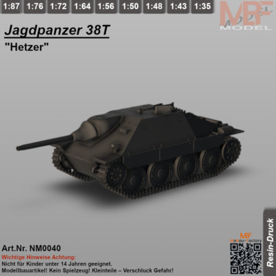 Jagdpanzer 38t ''Hetzer'' in 1:35 - 1:87 - NEU - Nachbau