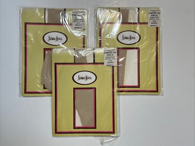 NEW NOS Neiman Marcus Pantyhose Comfort Too Knee Hi Sandalfoot Seashell