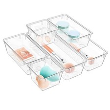 6 Pack Drawer Organizer Set, Acrylic Drawer Storage Trays, Storage 6 PCS Clear