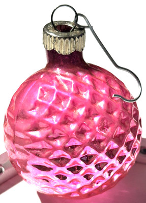 Antique Honeycomb Ornament Pink Shiny Brite Mercury Glass