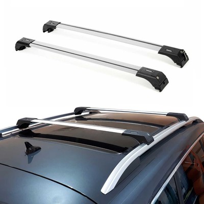 Roof Rack Cross Bars Aluminum for Audi Q3 / Q3 Quattro 2013-2018 Silver 2Pcs