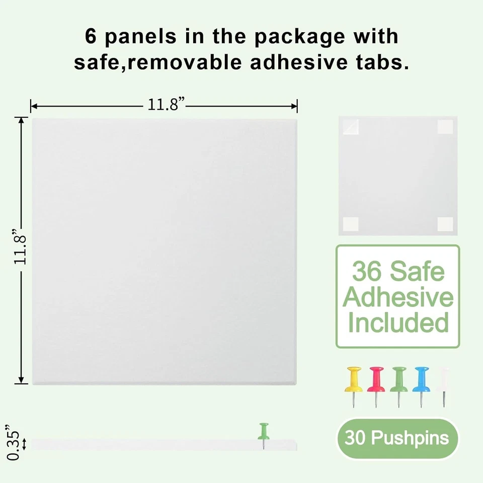 Large Cork Board for Wall 6 Pack, Bulletin Board 36" X 24", Felt Board Wall Tile - Image 3 of 4