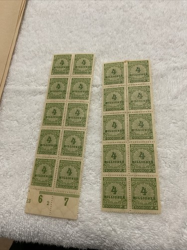 GERMANY-(-1923-)-4.000.000 Mark-INFLATION lot Of Blocks /FAULTS-SEE PHOTOS.#5 - Picture 9 of 12