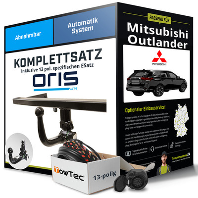 Für MITSUBISHI Outlander III GG_W,GF_W Anhängerkupplung abn +eSatz 13pol 10- NEU