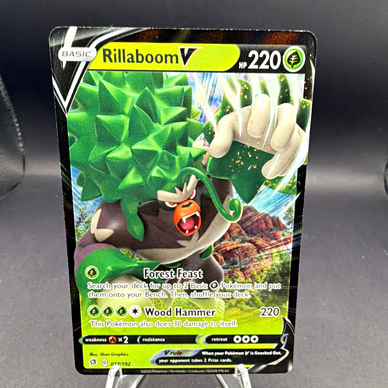 Rillaboom V 017/192 Rebel Clash Ultra Rare Holo English 2020 220HP