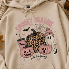Spooky Season Hoodie-Halloween Hoodie Women- Cute Ghost Sweatshirt