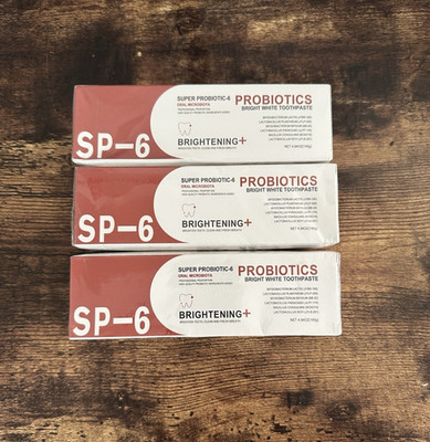 3X Probiotics Bright White SP-6 Toothpaste Gold Professional 4.9 oz - EXP 7-28
