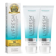 LIVFRESH Toothpaste Gel - 250% More Plaque Removal, 190% Gum Health, 2-Pack
