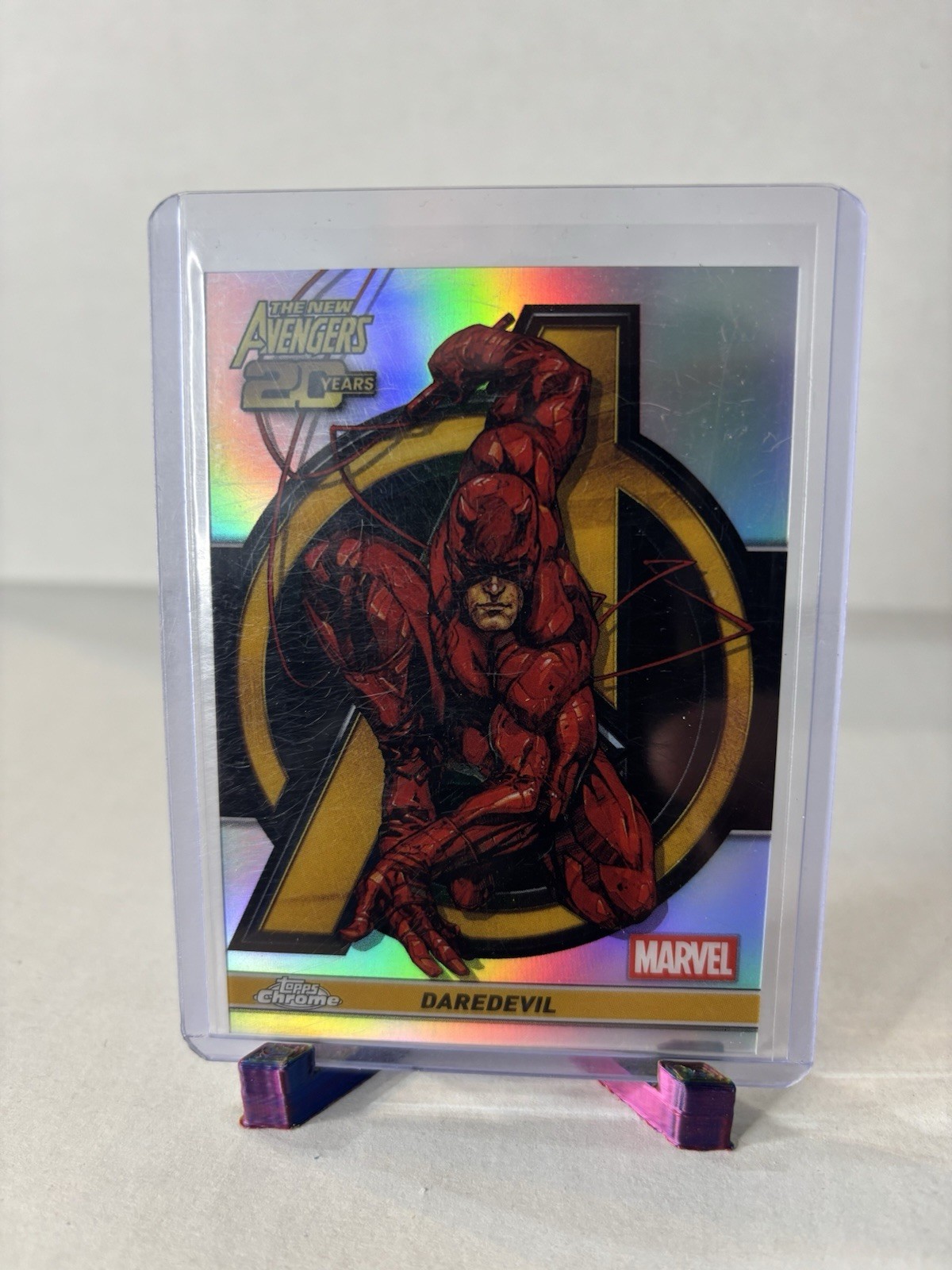 Daredevil #AV-3 Marvel 2025 Topps Chrome New Avengers 20th Anniversary trading card — raw and PSA graded price guide
