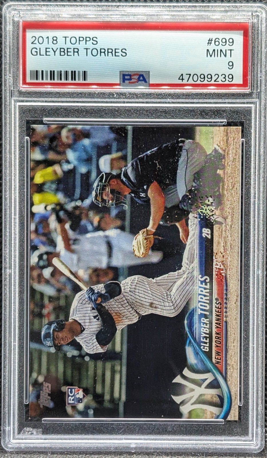 2018 Topps #699 Gleyber Torres #699 Bat Visible Variation (RC) PSA 9 MINT