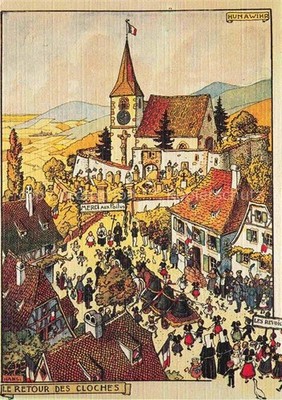 Hansi Waltz J J Artist Card Alsace Alsace Le Retour des Cloches 