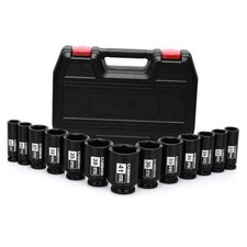 12 Drive Deep Big Impact Socket Set 13-piece Large Spindle Axle Nut Impact 12 Drive Deep Big Impact Socket Set 13-piece Large Spindle Axle Nut Impact