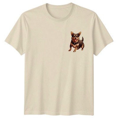 Happy schwarz hellbraun Hund Grafik Tee Hunde Tiere Herren T-Shirt Damen Top
