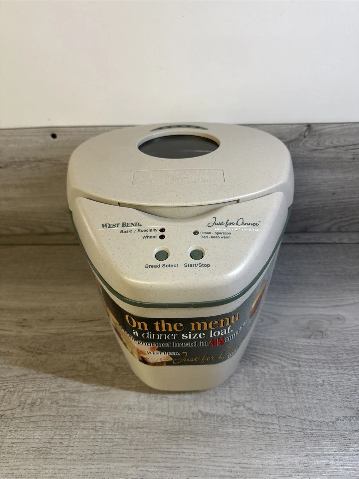 West Bend Just for Dinner Bread Maker Bread Machine 45 Min 41077 3/4 pound loaf
Opens in a new windo