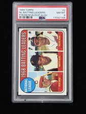 1969 Topps #2 '68 NL Batting Leaders Pete Rose Matty Felipe Alou PSA 8 NM-MT