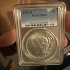 1923-D Peace Silver Dollar $1 PCGS MS 61