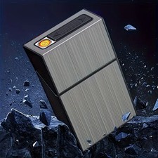 20pcs USB Rechargeable Flameless Windproof Lighter  Cigarette Case Combo for Me