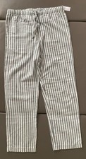 GAP Flannel PJ Pant June Bug Gray  White Striped Size Medium Drawstring NWT