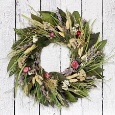 Dried Floral Wreath Preserved -  Praire Wreath Gift NEW 