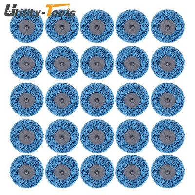 25 Pack 3'' Quick Change Easy Strip and Clean Discs Fit For Paint Rust Blue
