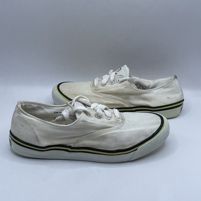 Polo Ralph Lauren White Canvas Lace-Up Sneakers US 8.5 SW142463