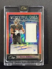 BIJAN ROBINSON PATCH AUTO WONDERFUL ONES RED PRIZM SP /60 2024 PANINI ONE