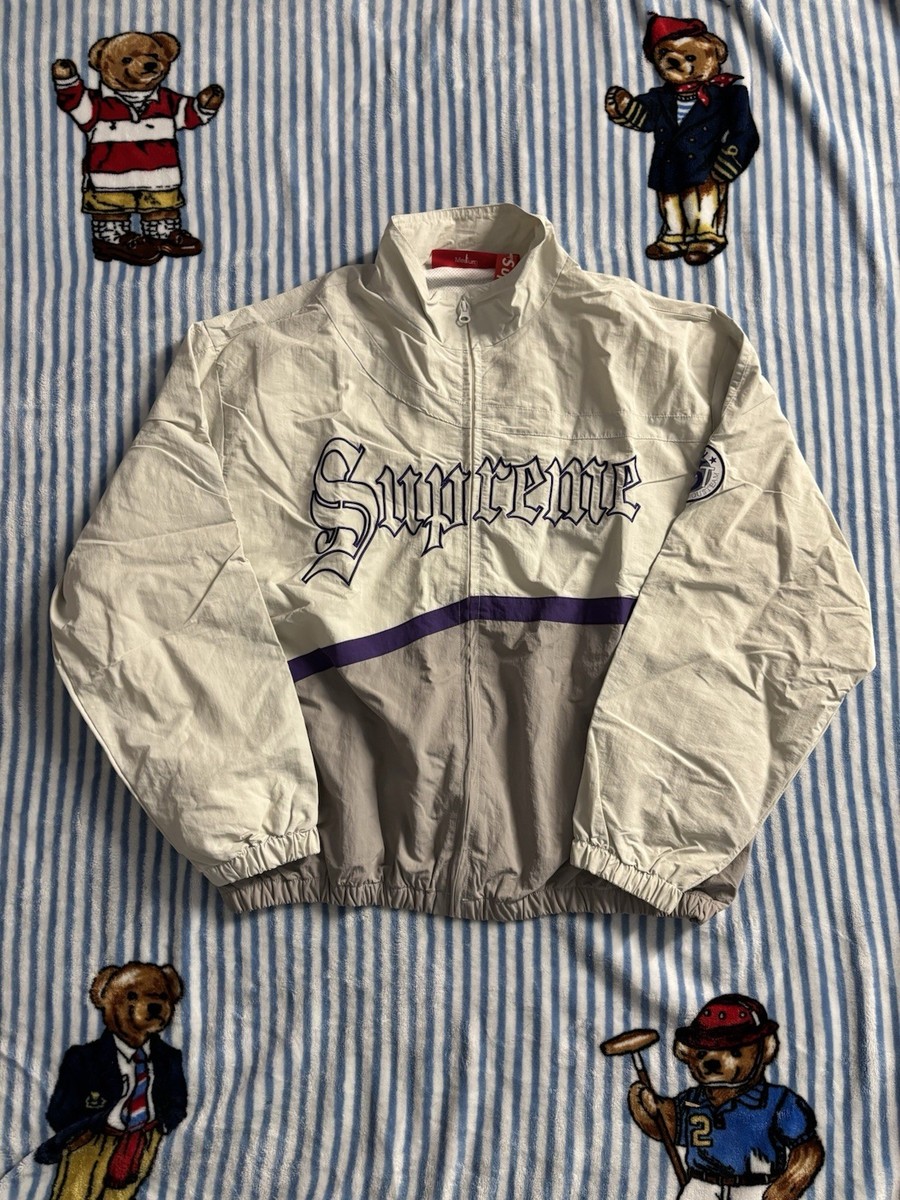 Supreme Old English Track Jacket 'White' Size M Preowned | eBay