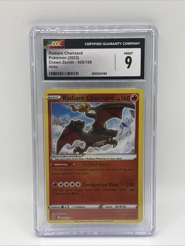 CGC 9 Radiant Charizard Crown Zenith 020/159 Radiant Rare Holo Pokémon TCG Card