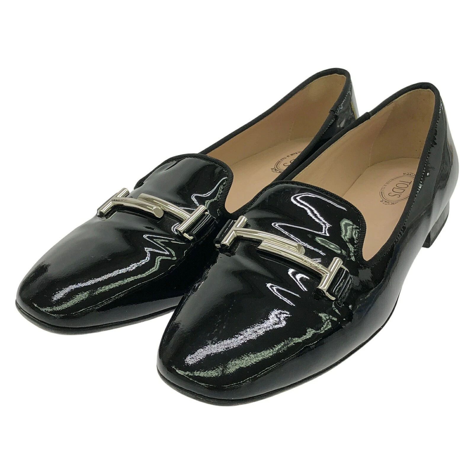 TOD’S TOD'S Flat Shoes Scarpe Mocassini Doppia T Nero Verniciato Nero