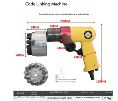 Continuously Numbered Steel Letter Markings for Pneumatic Stamping Machines