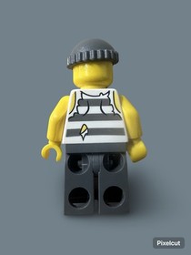 LEGO Minifigure City Police Jail Prisoner cty0481 Torn Sleeves Moustache Mask