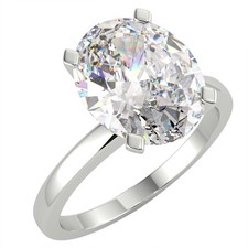 2.52 Ct Oval Cut VS2/D Solitaire Diamond Engagement Ring 14K White Gold