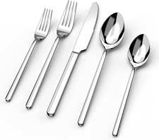 Silverware Set, 20 Piece Flatware Cutlery Set for 4, 18/10 Stainless Steel Silve