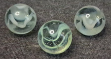 Vintage Vitro Horseshoe Cat's Eye Set Of 3 Shooter Marbles All Near Mint 526019